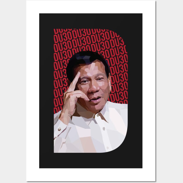 Du30 text & Poly Wall Art by teeleoshirts